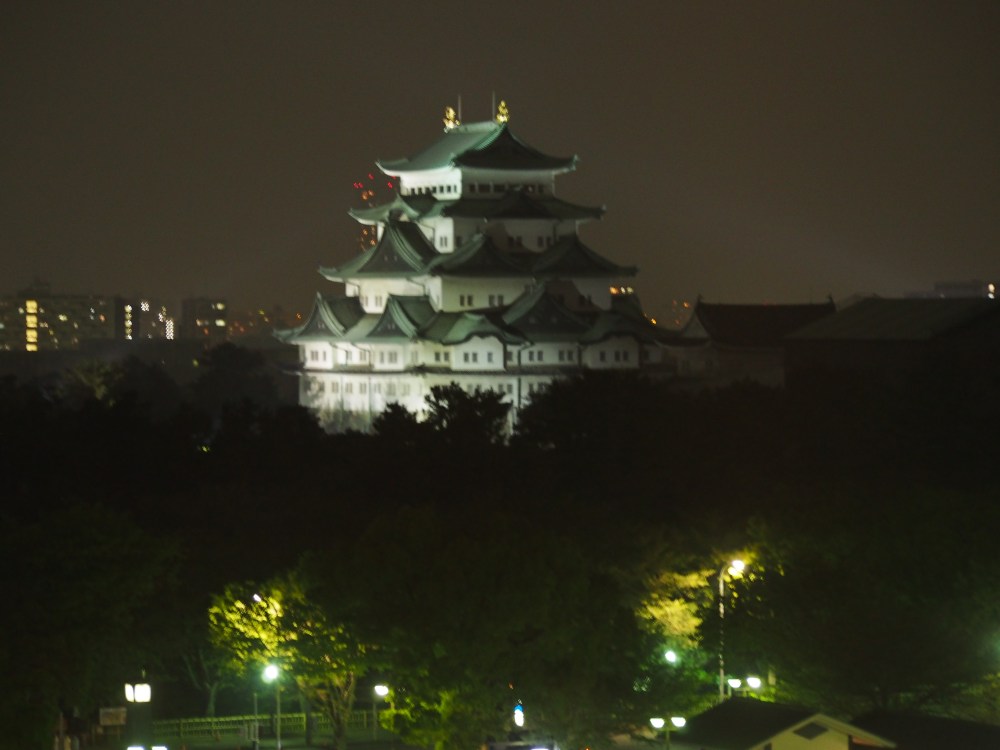 The view of Nagoya Castle from our hotel room the night before. It just seemed to sit there demanding that we do our best the next day. Exciting!