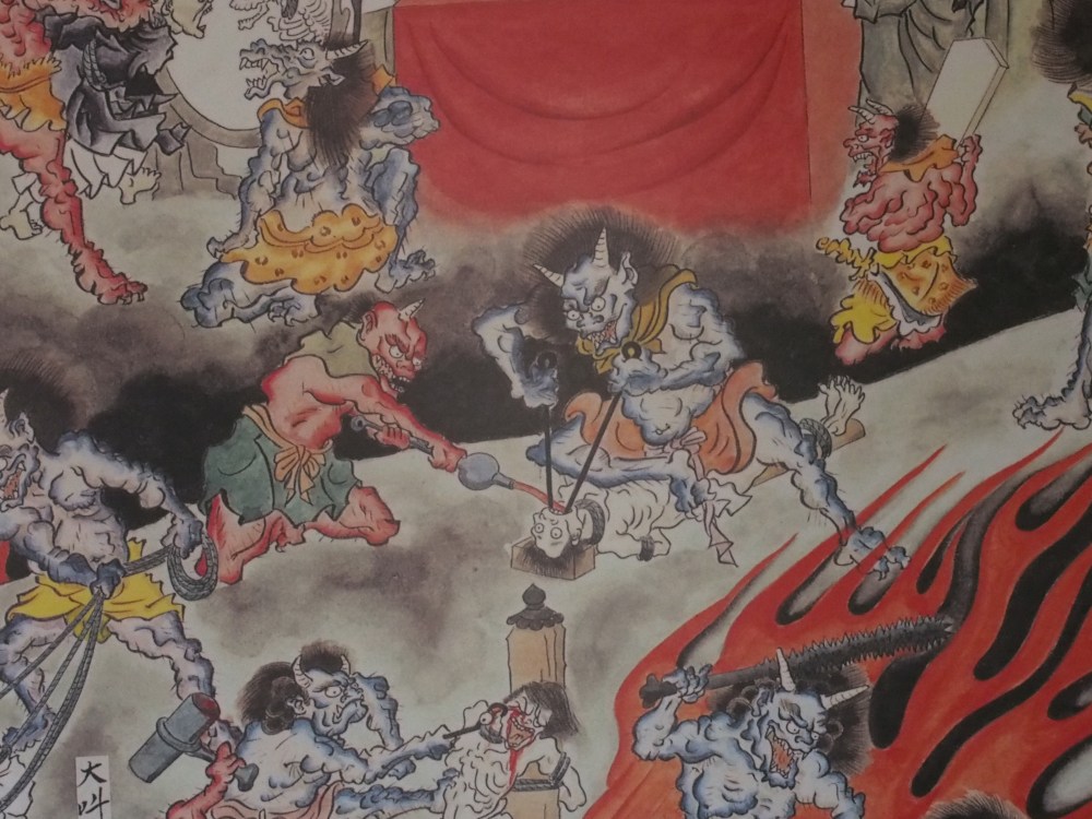 Buddhist artworks in the nearby village of Takayama depict what it feels like to fluff your nutrition strategy on a decently long run.