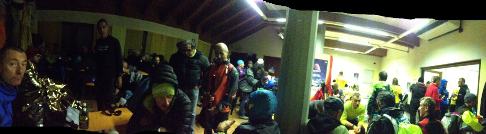 The scene at Rhêmes as we waited in wet unheated limbo.