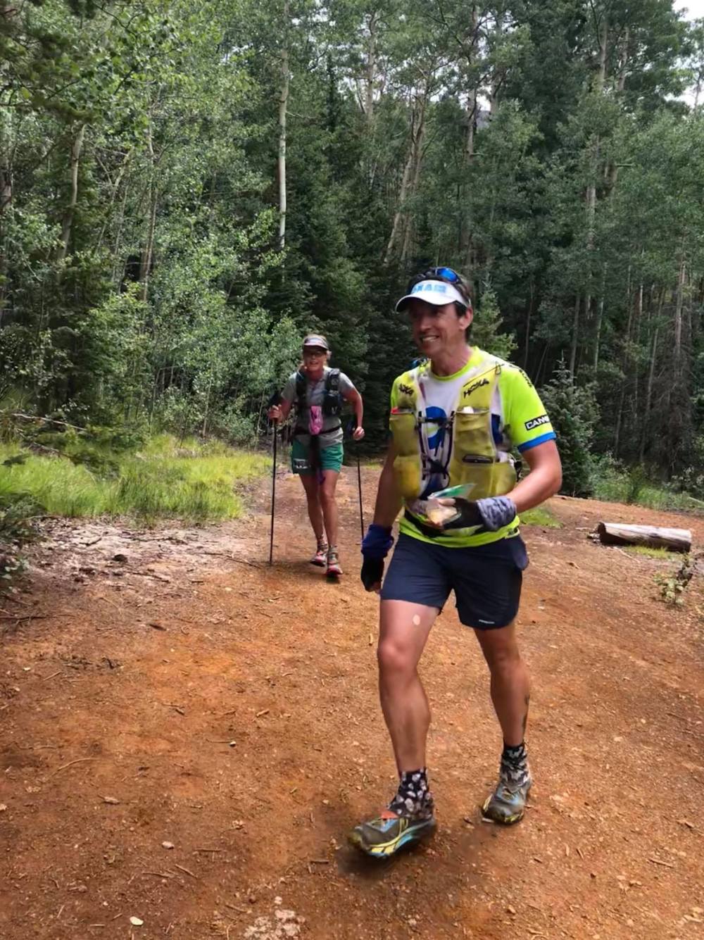 A handful of chips with Betsy Nye about to crush me, heading toward Oscar's. pic by Lucy Bartholomew