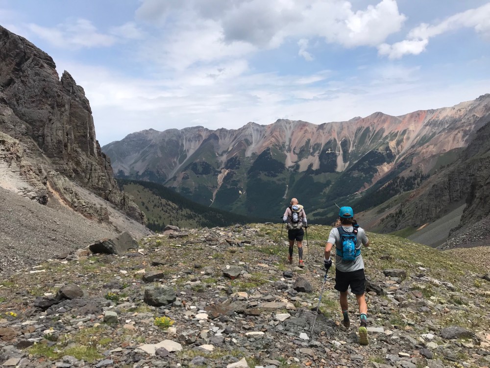 Running down from Grant's behind Larry. He's the shiny one.