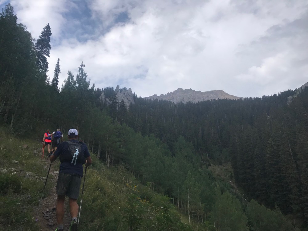 Looking up toward Mendota Ridge with Virginius Pass on the other side.